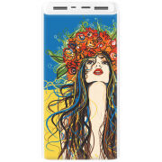 Xiaomi Mi Power Bank 3 20000mAh (PLM18ZM) Белый с принтом Ukraine Girl