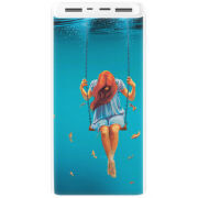 Xiaomi Mi Power Bank 3 20000mAh (PLM18ZM) Белый с принтом Girl In The Sea