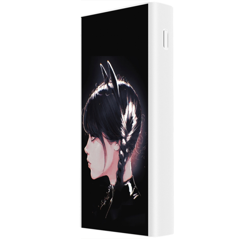 Xiaomi Mi Power Bank 3 20000mAh (PLM18ZM) Белый с принтом Wednesday Davil