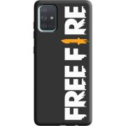 Черный чехол BoxFace Samsung A715 Galaxy A71 Free Fire White Logo