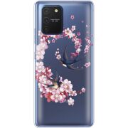 Чехол со стразами Samsung G770 Galaxy S10 Lite Swallows and Bloom