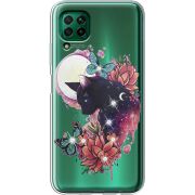Чехол со стразами Huawei P40 Lite Cat in Flowers