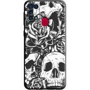 Черный чехол BoxFace Samsung M315 Galaxy M31 Skull and Roses