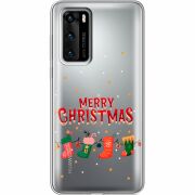 Прозрачный чехол BoxFace Huawei P40 Merry Christmas