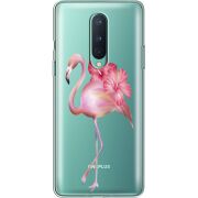 Прозрачный чехол BoxFace OnePlus 8 Floral Flamingo