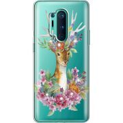 Чехол со стразами OnePlus 8 Pro Deer with flowers
