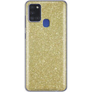 Чехол с блёстками Samsung Galaxy A21s (A217) Золото