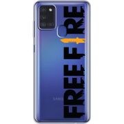 Прозрачный чехол BoxFace Samsung Galaxy A21s (A217) Free Fire Black Logo
