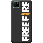 Черный чехол BoxFace Huawei Y5p Free Fire White Logo