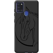 Черный чехол BoxFace Samsung A217 Galaxy A21s Horse