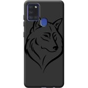 Черный чехол BoxFace Samsung A217 Galaxy A21s Wolf