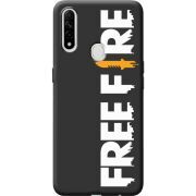 Черный чехол BoxFace Oppo A31 Free Fire White Logo