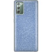 Чехол с блёстками Samsung N980 Galaxy Note 20 Голубой
