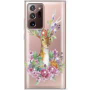 Чехол со стразами Samsung N985 Galaxy Note 20 Ultra Deer with flowers