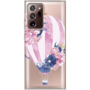 Чехол со стразами Samsung N985 Galaxy Note 20 Ultra Pink Air Baloon
