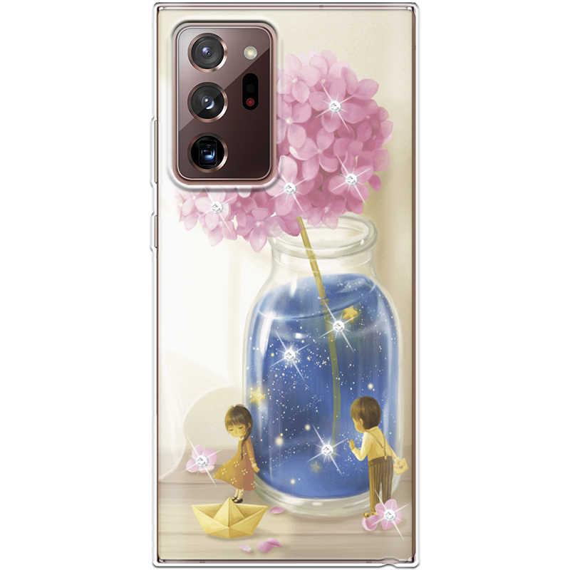 Чехол со стразами Samsung N985 Galaxy Note 20 Ultra Little Boy and Girl