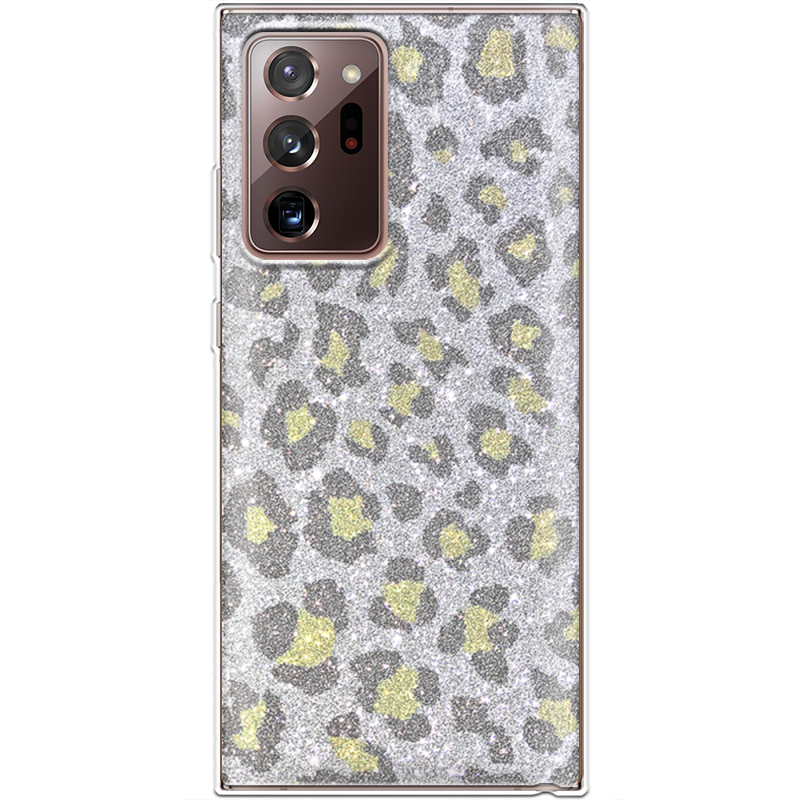 Чехол с блёстками Samsung N985 Galaxy Note 20 Ultra Леопард