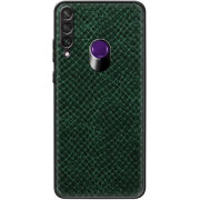 Кожаный чехол Boxface Huawei Y6p Snake Emerald