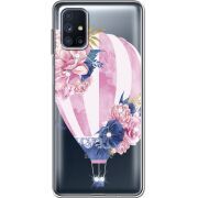 Чехол со стразами Samsung M515 Galaxy M51 Pink Air Baloon