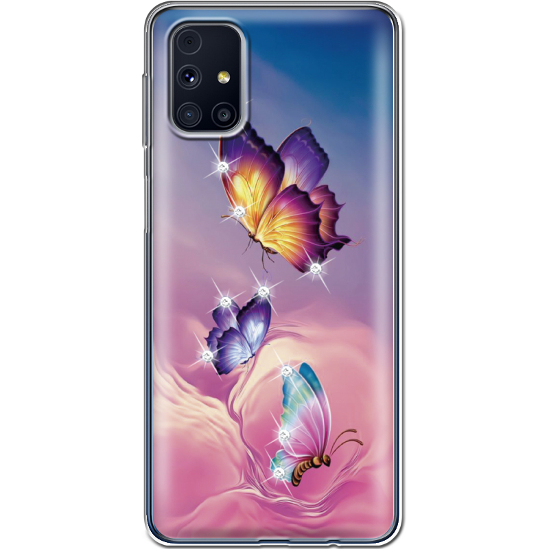 Чехол со стразами Samsung M317 Galaxy M31s Butterflies