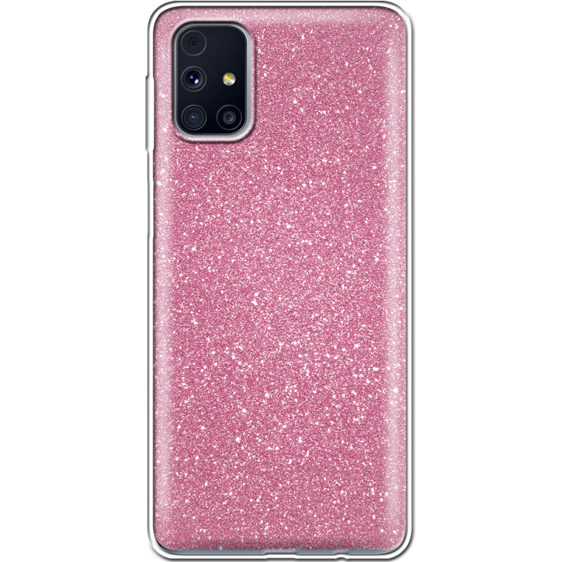 Чехол с блёстками Samsung M317 Galaxy M31s Розовый