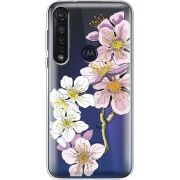Прозрачный чехол BoxFace Motorola G8 Plus Cherry Blossom