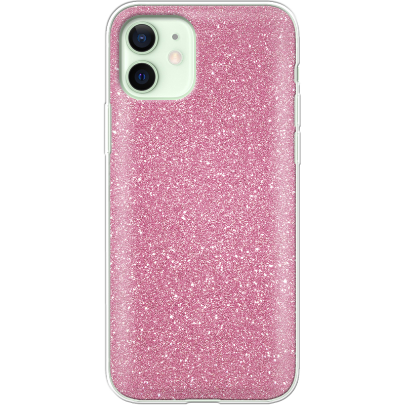 Чехол с блёстками Apple iPhone 12 Розовый