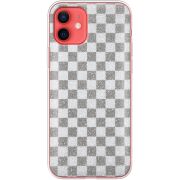 Чехол с блёстками Apple iPhone 12 mini Шахматы