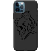 Черный чехол BoxFace Apple iPhone 12 Pro Skull and Roses
