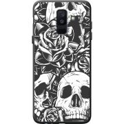 Черный чехол BoxFace Samsung A605 Galaxy A6 Plus 2018 Skull and Roses