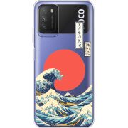 Прозрачный чехол BoxFace Xiaomi Poco M3 Большая волна в Канагаве