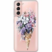 Чехол со стразами Samsung G991 Galaxy S21 Ice Cream Flowers