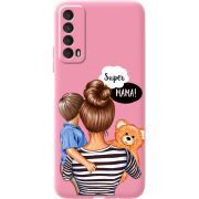 Розовый чехол BoxFace Huawei P Smart 2021 Super Mama and Son
