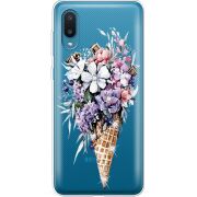 Чехол со стразами Samsung A022 Galaxy A02 Ice Cream Flowers