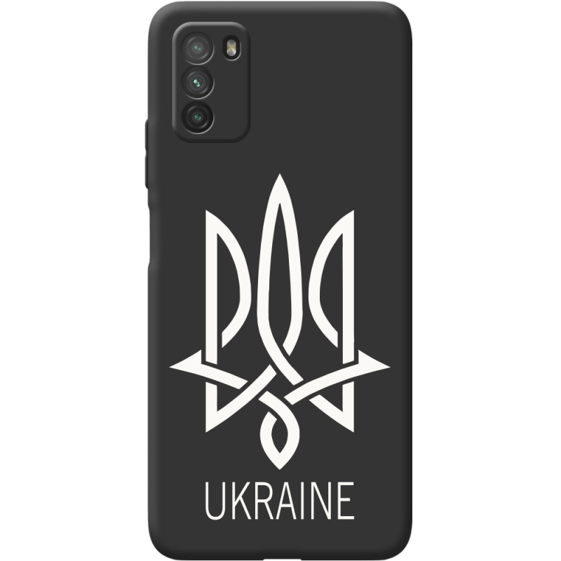 Черный чехол BoxFace Poco M3 Тризуб монограмма ukraine