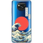 Прозрачный чехол BoxFace Xiaomi Poco X3 Pro Большая волна в Канагаве
