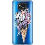 Чехол со стразами Xiaomi Poco X3 Pro Ice Cream Flowers