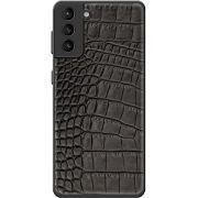 Кожаный чехол Boxface Samsung G991 Galaxy S21 Crocodile Black