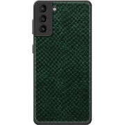 Кожаный чехол Boxface Samsung G991 Galaxy S21 Snake Emerald