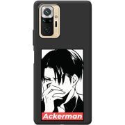 Черный чехол BoxFace Xiaomi Redmi Note 10 Pro Attack On Titan - Ackerman