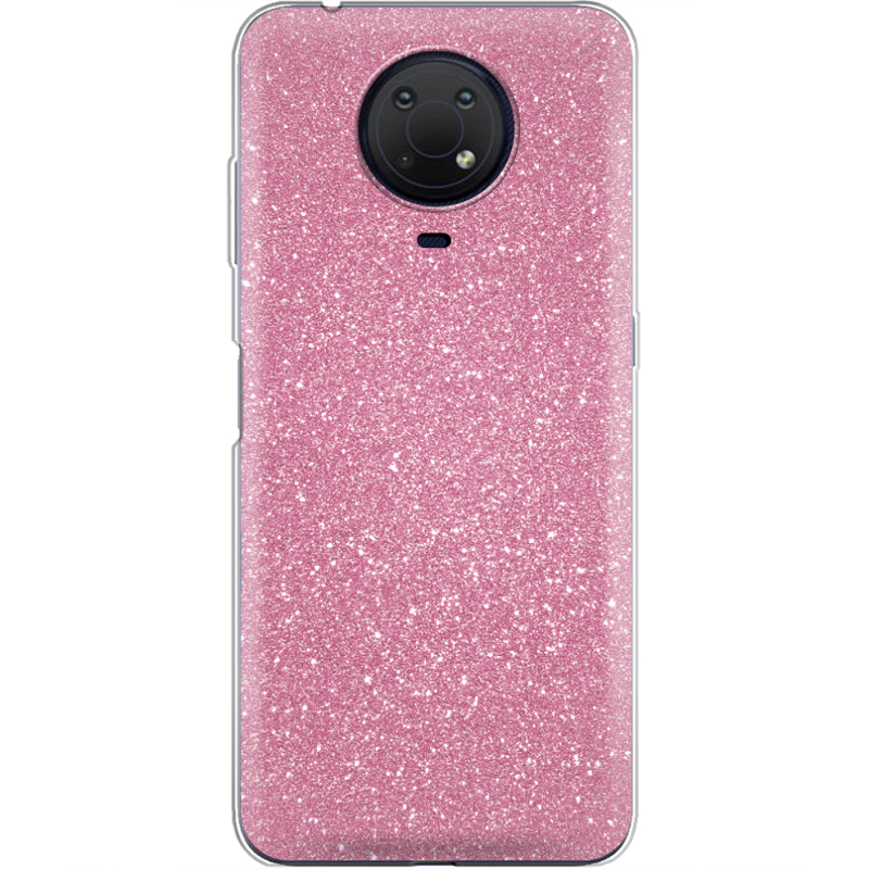 Чехол с блёстками Nokia G10 Розовый