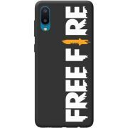 Черный чехол BoxFace Samsung A022 Galaxy A02  Free Fire White Logo