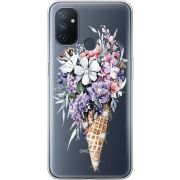 Чехол со стразами OnePlus Nord N100 Ice Cream Flowers