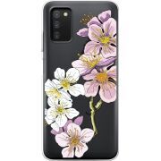 Прозрачный чехол BoxFace Samsung Galaxy A03s (A037) Cherry Blossom