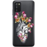 Чехол со стразами BoxFace Samsung Galaxy A03s (A037) Heart
