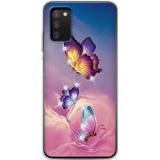 Чехол со стразами BoxFace Samsung Galaxy A03s (A037) Butterflies