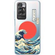 Прозрачный чехол BoxFace Xiaomi Redmi 10 Большая волна в Канагаве