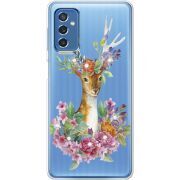 Чехол со стразами Samsung Galaxy M52 (M526)  Deer with flowers