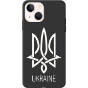Черный чехол BoxFace Apple iPhone 13 Тризуб монограмма ukraine