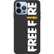 Черный чехол BoxFace Apple iPhone 13 Pro Free Fire White Logo